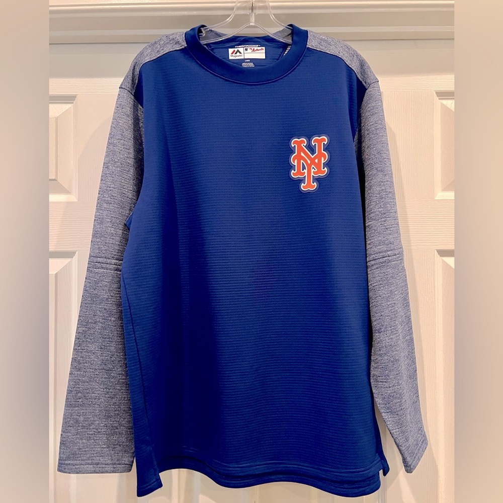 Majestic Authentic Collection On-Field Tech Fleece Pullover Sweatshirt - NY Mets
